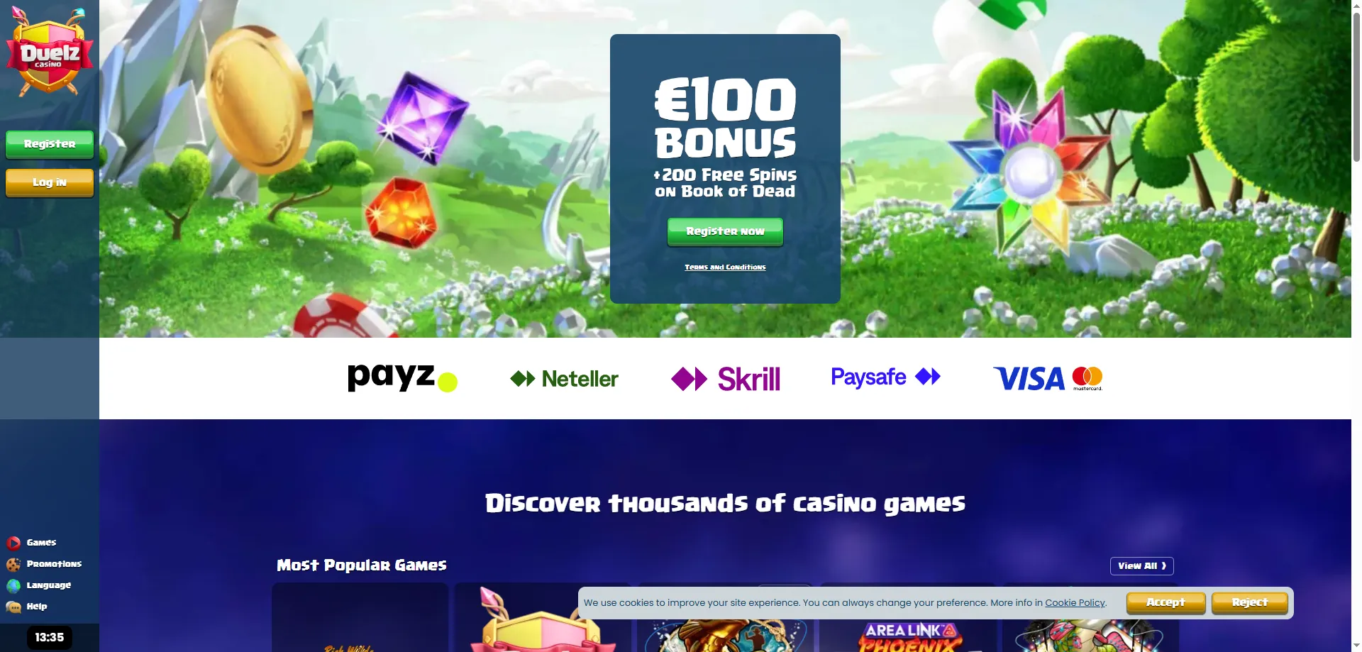 Duelz Casino strona główna — aktualne kody promocyjne i oferty 2026