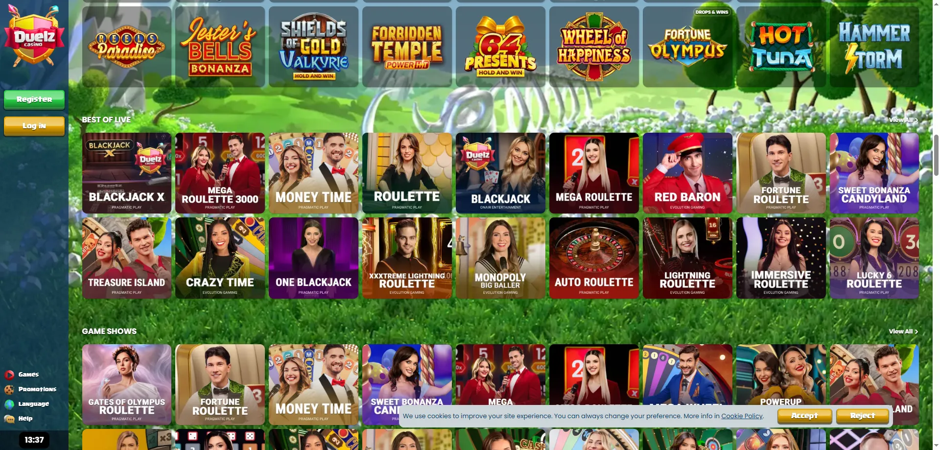 Duelz live casino – gry na żywo z prawdziwymi krupierami w HD
